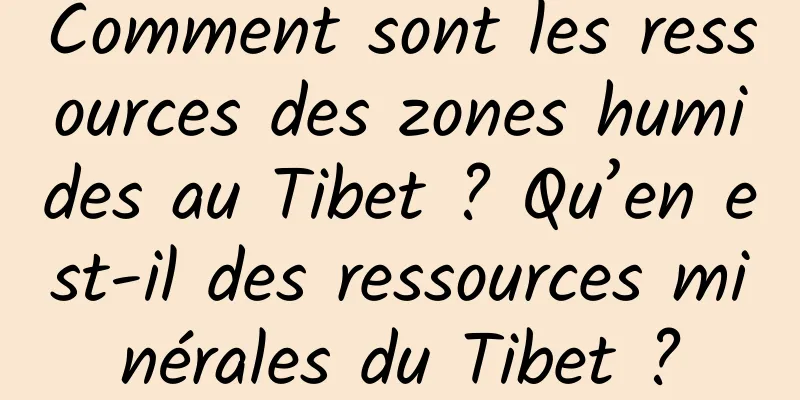Comment sont les ressources des zones humides au Tibet ? Qu’en est-il des ressources minérales du Tibet ?
