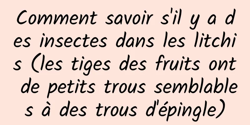 Comment savoir s'il y a des insectes dans les litchis (les tiges des fruits ont de petits trous semblables à des trous d'épingle)
