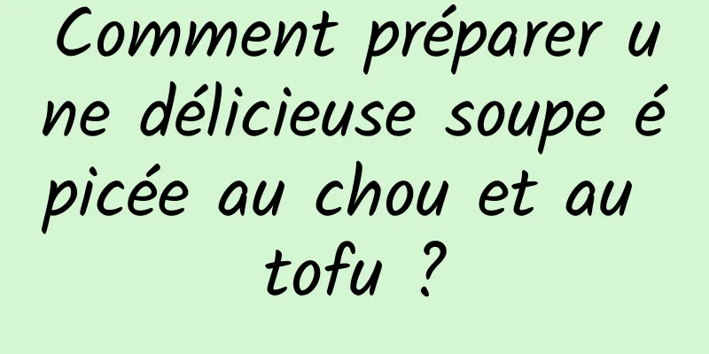 Comment préparer une délicieuse soupe épicée au chou et au tofu ?