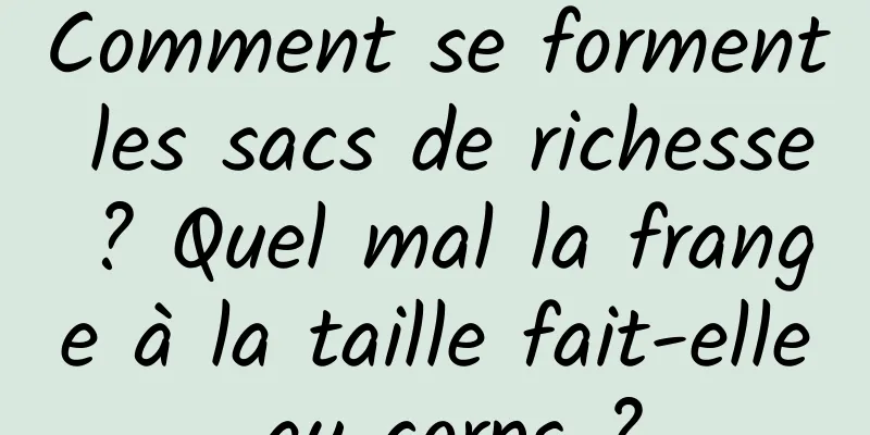 Comment se forment les sacs de richesse ? Quel mal la frange à la taille fait-elle au corps ?