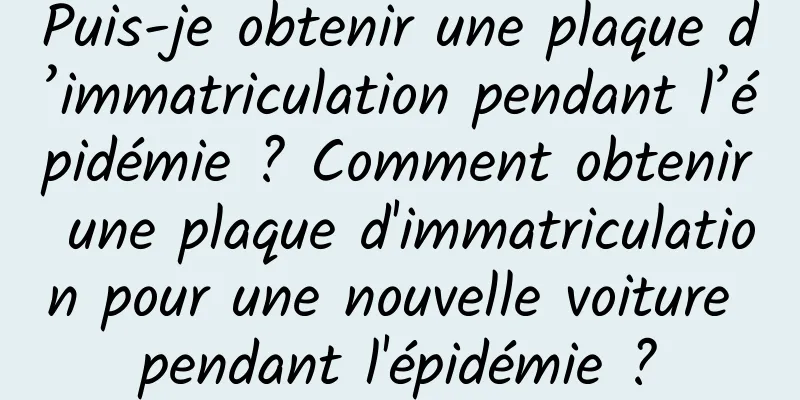 Puis-je obtenir une plaque d’immatriculation pendant l’épidémie ? Comment obtenir une plaque d'immatriculation pour une nouvelle voiture pendant l'épidémie ?