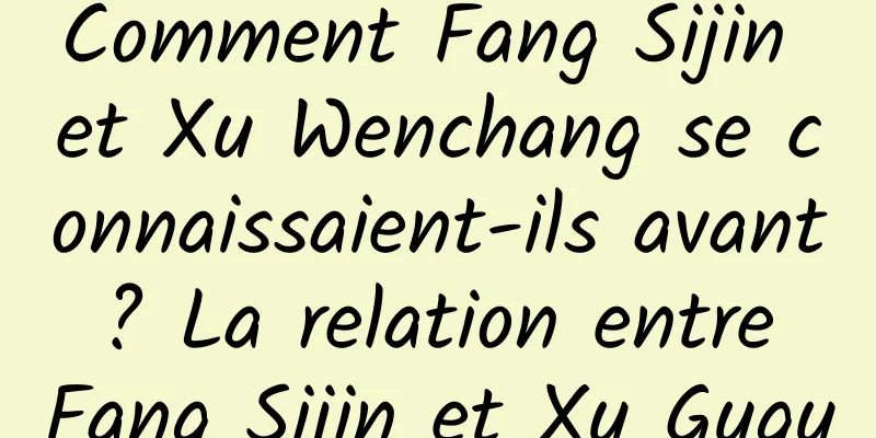 Comment Fang Sijin et Xu Wenchang se connaissaient-ils avant ? La relation entre Fang Sijin et Xu Gugu