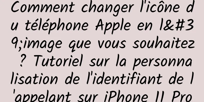 Comment changer l'icône du téléphone Apple en l'image que vous souhaitez ? Tutoriel sur la personnalisation de l'identifiant de l'appelant sur iPhone 11 Pro