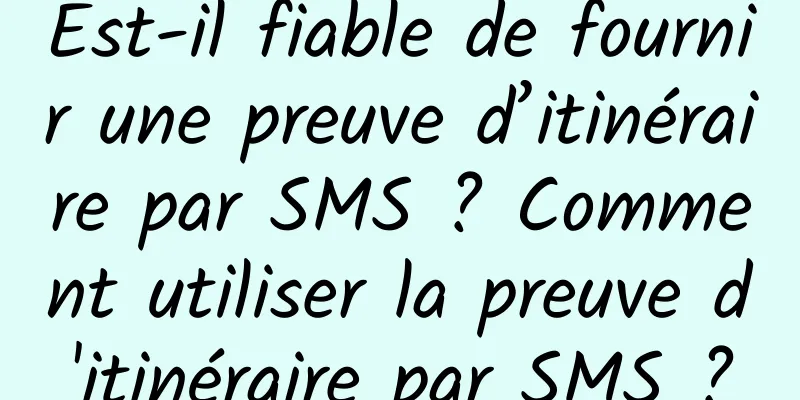 Est-il fiable de fournir une preuve d’itinéraire par SMS ? Comment utiliser la preuve d'itinéraire par SMS ?
