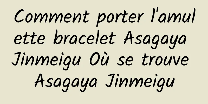 Comment porter l'amulette bracelet Asagaya Jinmeigu Où se trouve Asagaya Jinmeigu