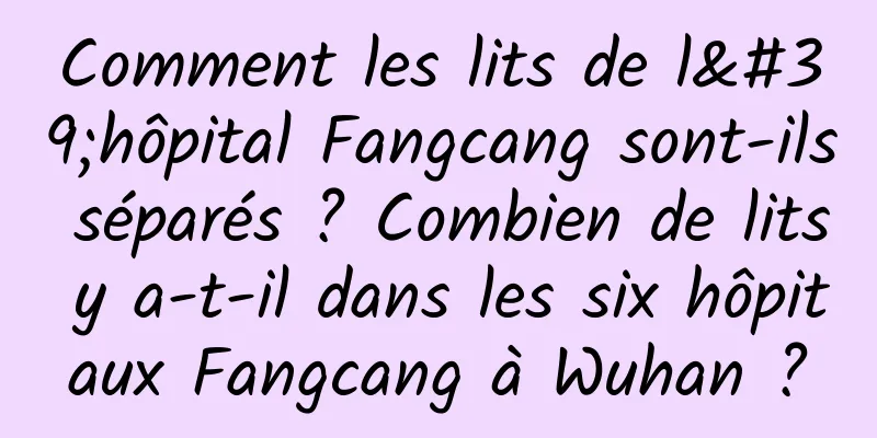 Comment les lits de l'hôpital Fangcang sont-ils séparés ? Combien de lits y a-t-il dans les six hôpitaux Fangcang à Wuhan ?