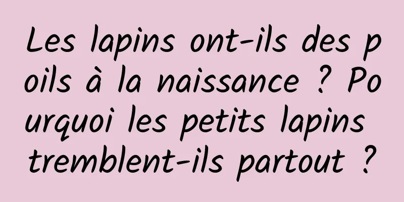 Les lapins ont-ils des poils à la naissance ? Pourquoi les petits lapins tremblent-ils partout ?