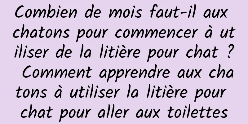 Combien de mois faut-il aux chatons pour commencer à utiliser de la litière pour chat ? Comment apprendre aux chatons à utiliser la litière pour chat pour aller aux toilettes