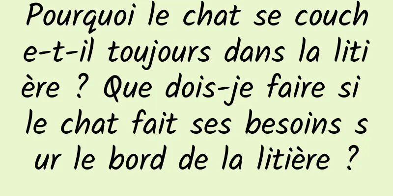 Pourquoi le chat se couche-t-il toujours dans la litière ? Que dois-je faire si le chat fait ses besoins sur le bord de la litière ?