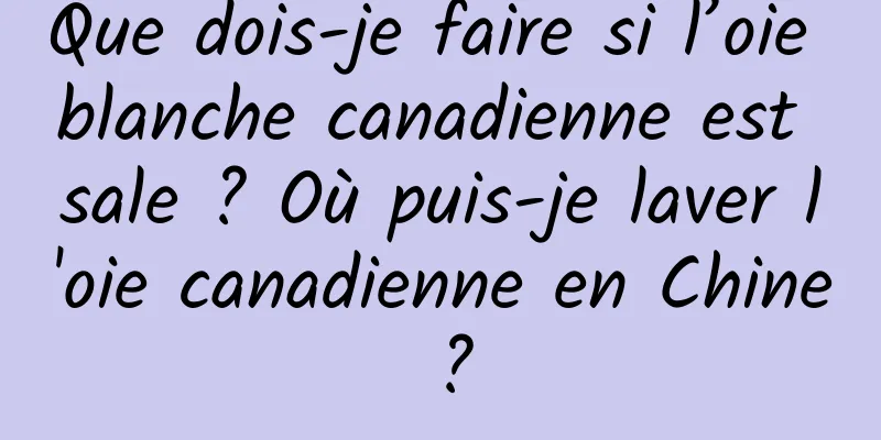 Que dois-je faire si l’oie blanche canadienne est sale ? Où puis-je laver l'oie canadienne en Chine ?