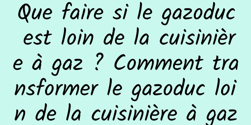 Que faire si le gazoduc est loin de la cuisinière à gaz ? Comment transformer le gazoduc loin de la cuisinière à gaz