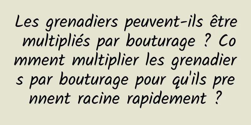 Les grenadiers peuvent-ils être multipliés par bouturage ? Comment multiplier les grenadiers par bouturage pour qu'ils prennent racine rapidement ?