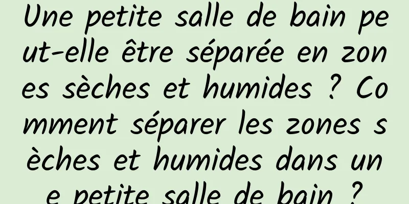 Une petite salle de bain peut-elle être séparée en zones sèches et humides ? Comment séparer les zones sèches et humides dans une petite salle de bain ?