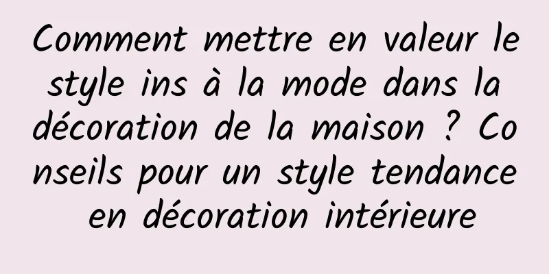 Comment mettre en valeur le style ins à la mode dans la décoration de la maison ? Conseils pour un style tendance en décoration intérieure
