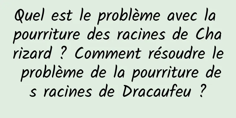 Quel est le problème avec la pourriture des racines de Charizard ? Comment résoudre le problème de la pourriture des racines de Dracaufeu ?