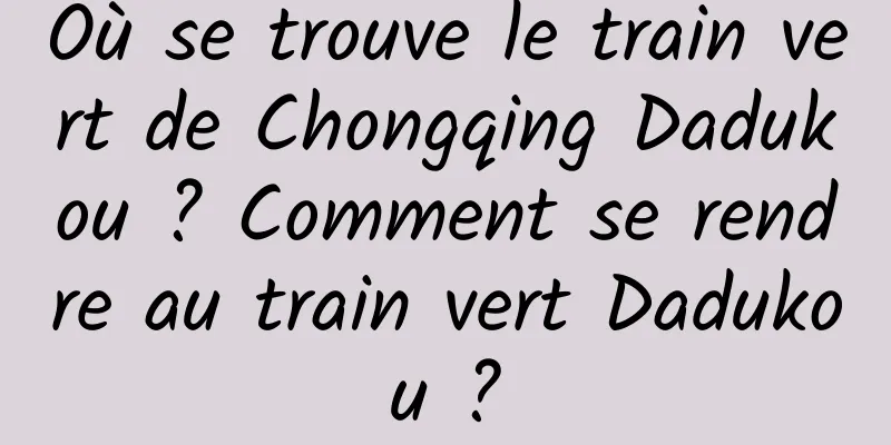 Où se trouve le train vert de Chongqing Dadukou ? Comment se rendre au train vert Dadukou ?