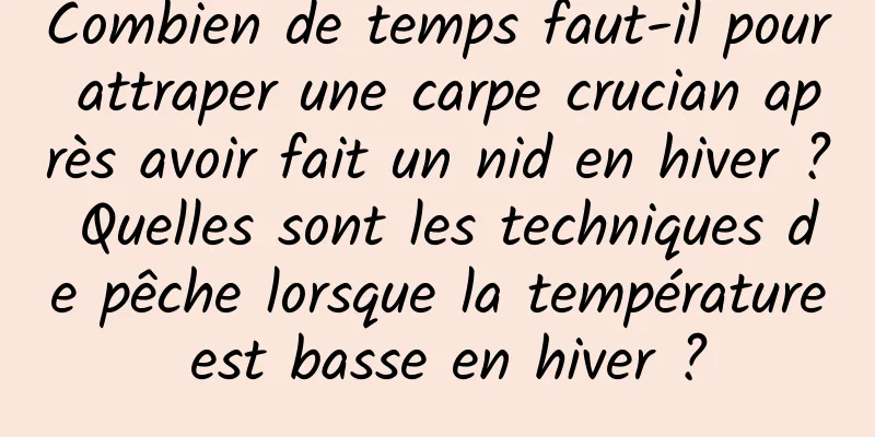 Combien de temps faut-il pour attraper une carpe crucian après avoir fait un nid en hiver ? Quelles sont les techniques de pêche lorsque la température est basse en hiver ?