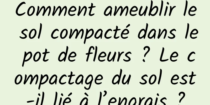 Comment ameublir le sol compacté dans le pot de fleurs ? Le compactage du sol est-il lié à l’engrais ?