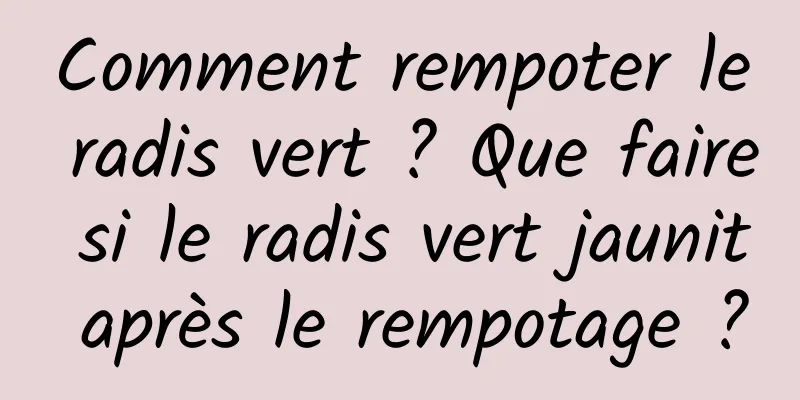 Comment rempoter le radis vert ? Que faire si le radis vert jaunit après le rempotage ?