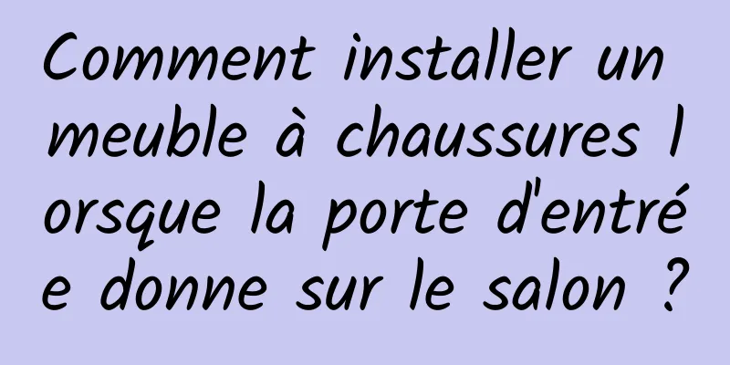 Comment installer un meuble à chaussures lorsque la porte d'entrée donne sur le salon ?