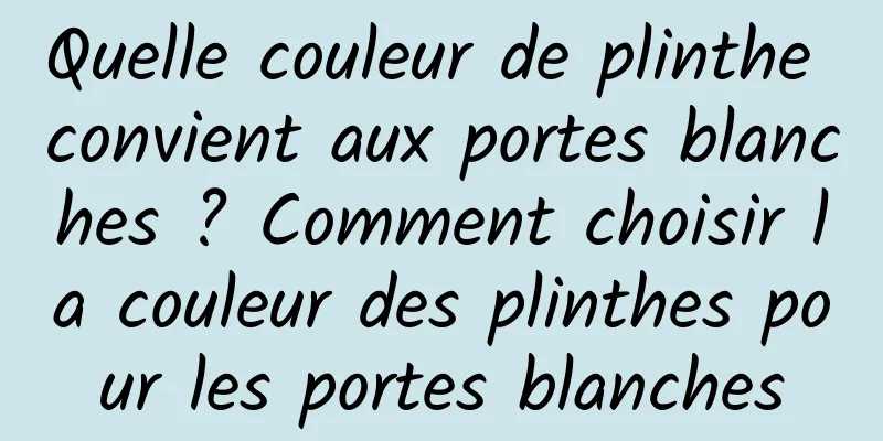 Quelle couleur de plinthe convient aux portes blanches ? Comment choisir la couleur des plinthes pour les portes blanches