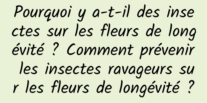 Pourquoi y a-t-il des insectes sur les fleurs de longévité ? Comment prévenir les insectes ravageurs sur les fleurs de longévité ?