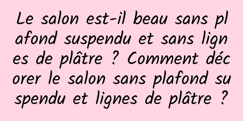 Le salon est-il beau sans plafond suspendu et sans lignes de plâtre ? Comment décorer le salon sans plafond suspendu et lignes de plâtre ?
