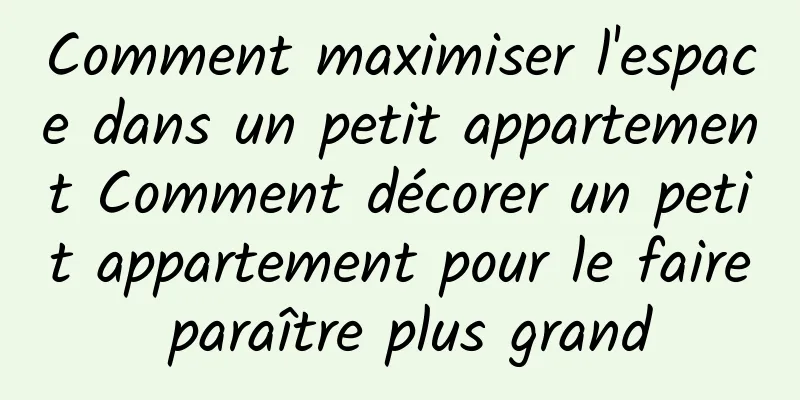 Comment maximiser l'espace dans un petit appartement Comment décorer un petit appartement pour le faire paraître plus grand