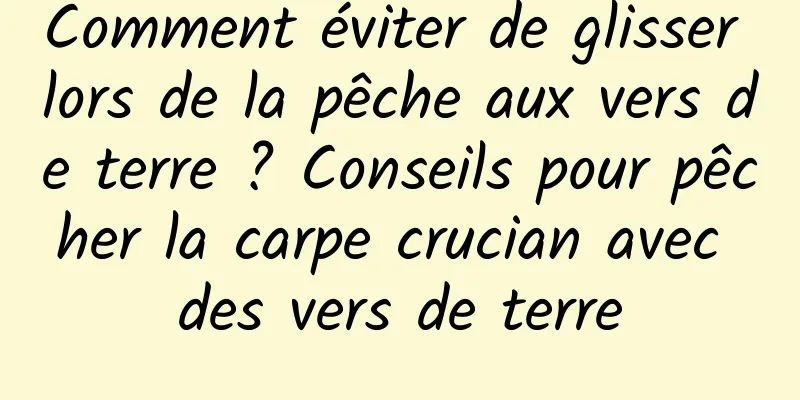 Comment éviter de glisser lors de la pêche aux vers de terre ? Conseils pour pêcher la carpe crucian avec des vers de terre