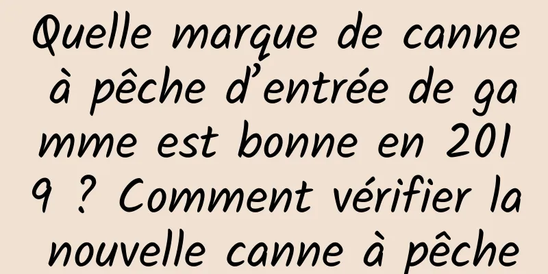 Quelle marque de canne à pêche d’entrée de gamme est bonne en 2019 ? Comment vérifier la nouvelle canne à pêche
