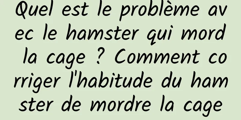 Quel est le problème avec le hamster qui mord la cage ? Comment corriger l'habitude du hamster de mordre la cage