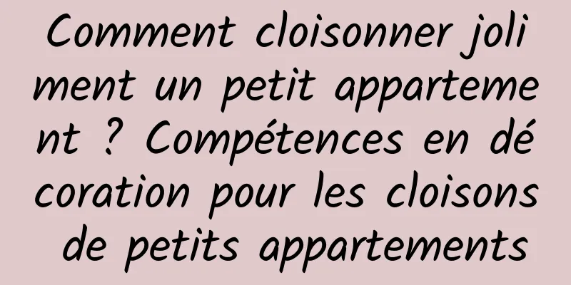Comment cloisonner joliment un petit appartement ? Compétences en décoration pour les cloisons de petits appartements