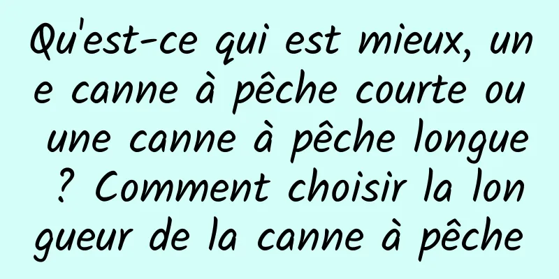 Qu'est-ce qui est mieux, une canne à pêche courte ou une canne à pêche longue ? Comment choisir la longueur de la canne à pêche