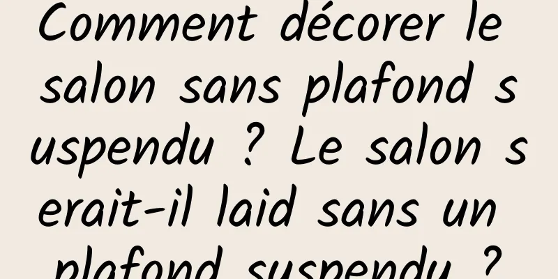 Comment décorer le salon sans plafond suspendu ? Le salon serait-il laid sans un plafond suspendu ?