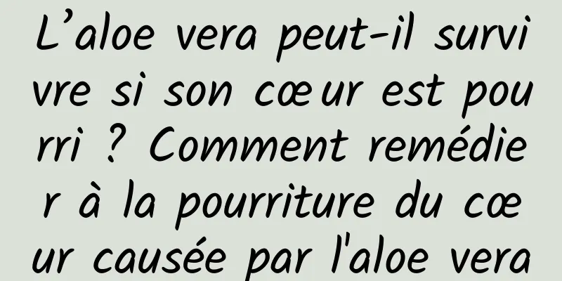 L’aloe vera peut-il survivre si son cœur est pourri ? Comment remédier à la pourriture du cœur causée par l'aloe vera