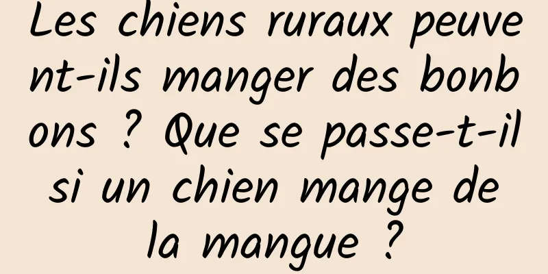 Les chiens ruraux peuvent-ils manger des bonbons ? Que se passe-t-il si un chien mange de la mangue ?