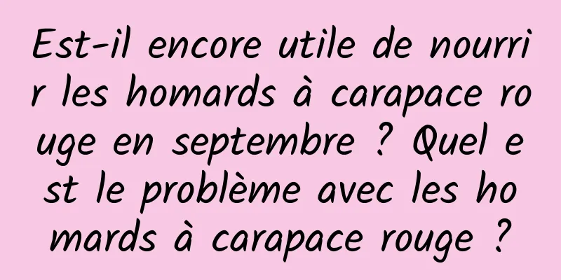 Est-il encore utile de nourrir les homards à carapace rouge en septembre ? Quel est le problème avec les homards à carapace rouge ?