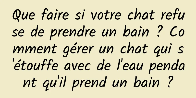Que faire si votre chat refuse de prendre un bain ? Comment gérer un chat qui s'étouffe avec de l'eau pendant qu'il prend un bain ?