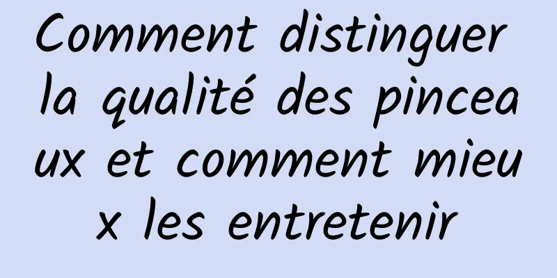 Comment distinguer la qualité des pinceaux et comment mieux les entretenir