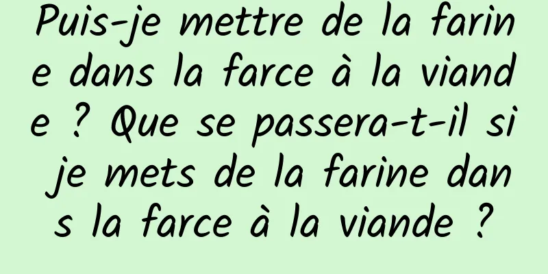 Puis-je mettre de la farine dans la farce à la viande ? Que se passera-t-il si je mets de la farine dans la farce à la viande ?