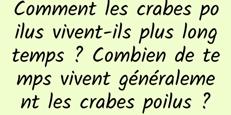 Comment les crabes poilus vivent-ils plus longtemps ? Combien de temps vivent généralement les crabes poilus ?