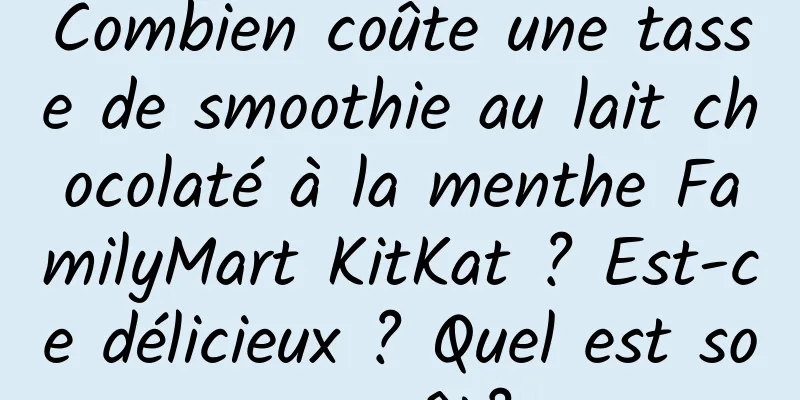 Combien coûte une tasse de smoothie au lait chocolaté à la menthe FamilyMart KitKat ? Est-ce délicieux ? Quel est son goût?